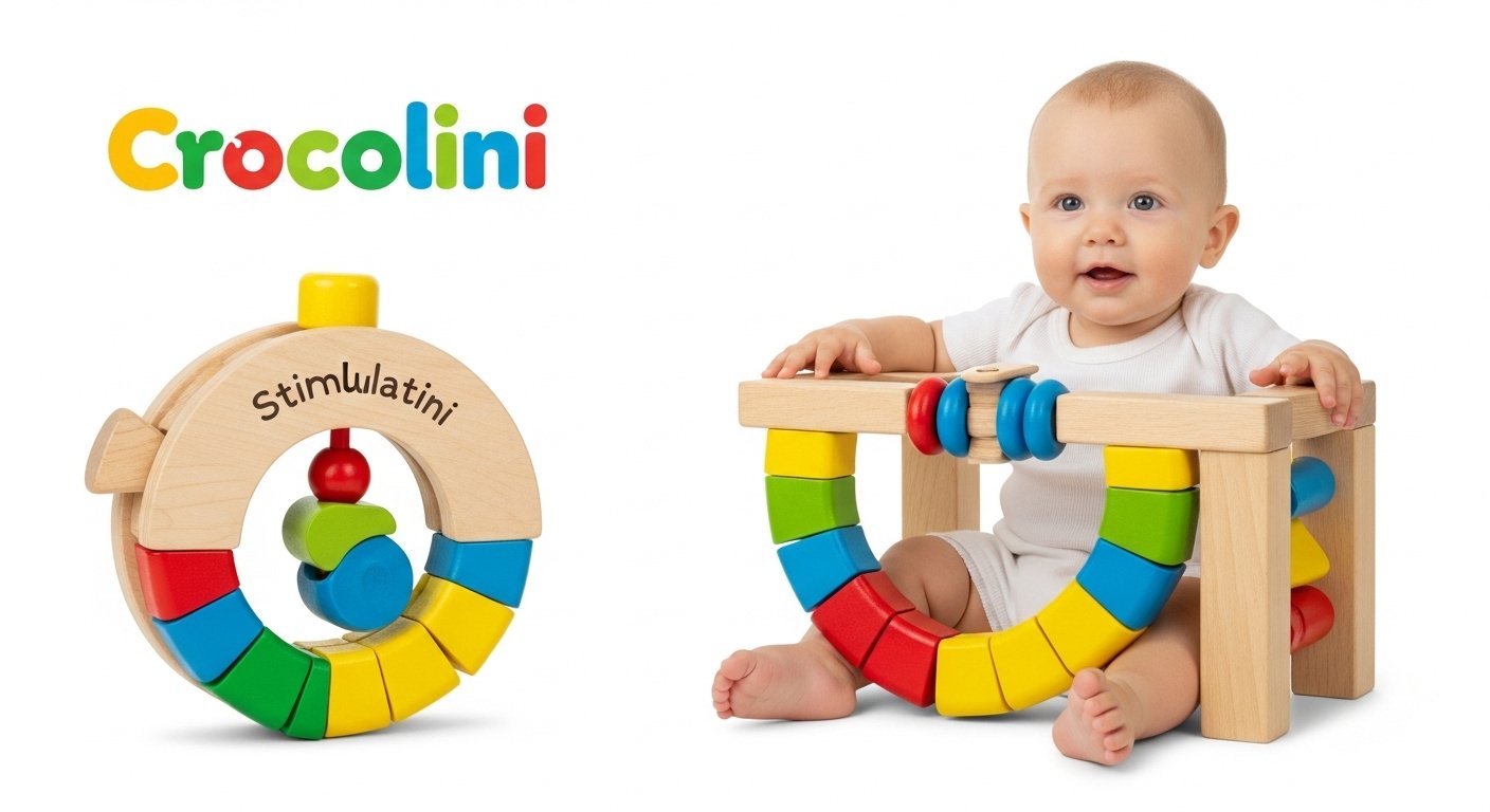 Crocolini: Stimulating Baby Play with Colorful Wooden Design
