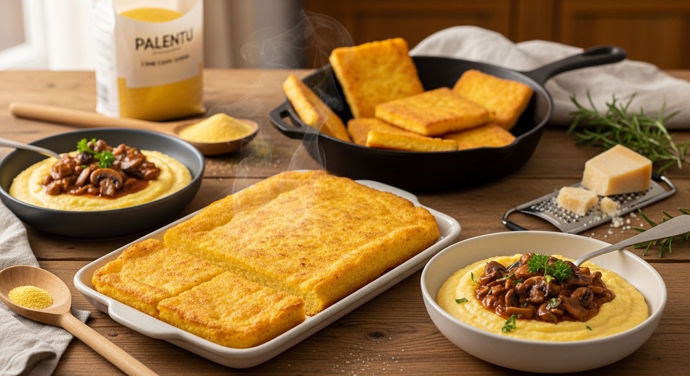 Palentu: Versatile Cornmeal Dish for Baking, Frying, and Toppings